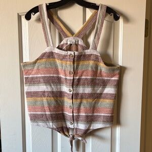 Madewell Texture & Thread Mutli-Colored Stripes Tank Top size XL